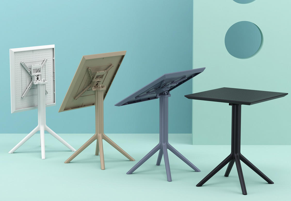 GARTENTISCH eckig 60/60/74 cm Kunststoff dunkelgrau - Dunkelgrau, Kunststoff (60/60/74cm) - CLP