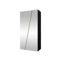 DREHTÜRENSCHRANK Zen 2L 100 cm - Goldfarben/Schwarz, Holzwerkstoff/Kunststoff (100/202/50cm) - MIRJAN24