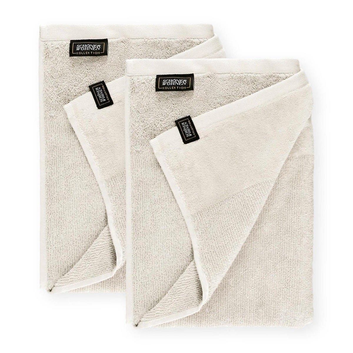 DUSCHTUCH AUS 100 % BAUMWOLLE SENSE 2ER SET - Creme, Textil (70/140cm) - Schöner Wohnen