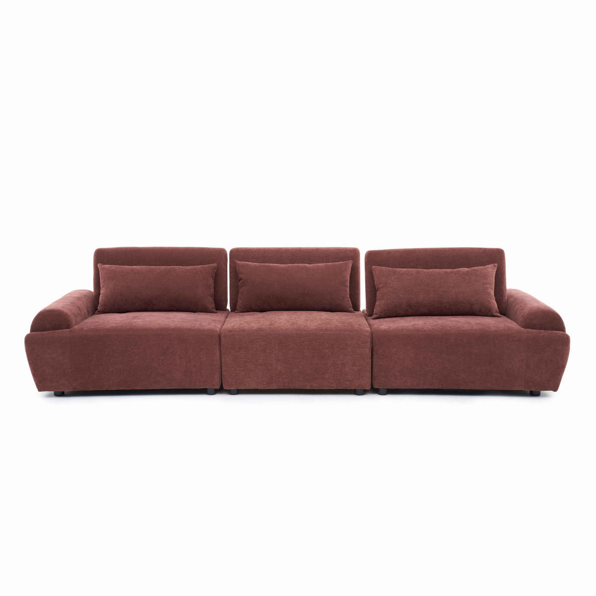 SOFA 3-Sitzer, Rot - Rot, Textil (303/82/109cm) - Oviala