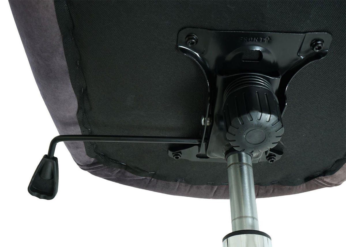 DREHSTUHL HxBxT 98x64x64cm Sitzhöhe 40cm mit Armlehne höhenverstellbar Samt Dunkelgrau - Dunkelgrau, Textil (64/98/64cm) - PROREGAL