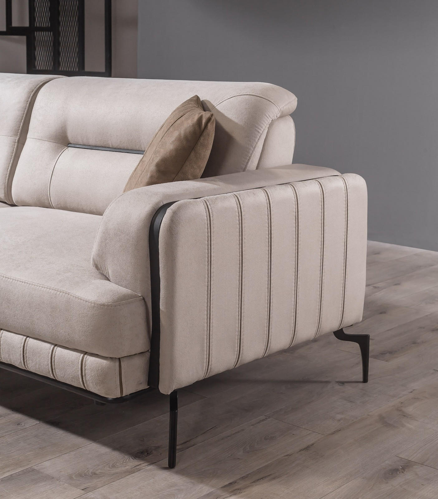 Thumbnail - Villa Möbel Sitzgarnitur, Creme, Holz, 6-Sitzer, 227x82x97 cm, Wohnzimmer, Sofas & Couches, Sitzgarnituren