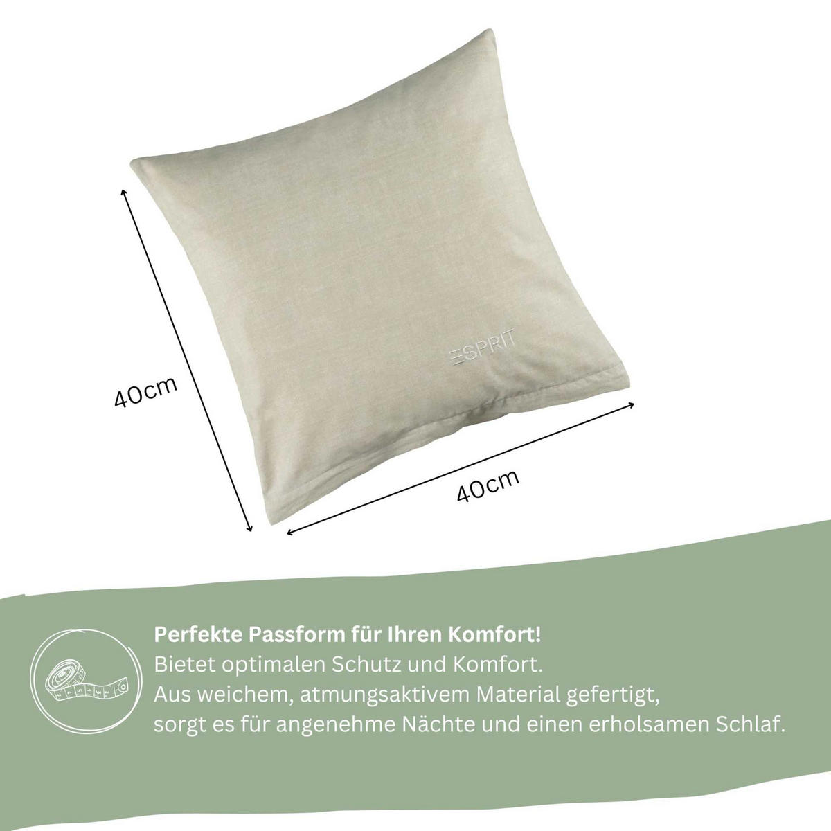 RENFORCÉ KISSENBEZÜGE HARP - Grau, Textil (40/40cm) - Esprit