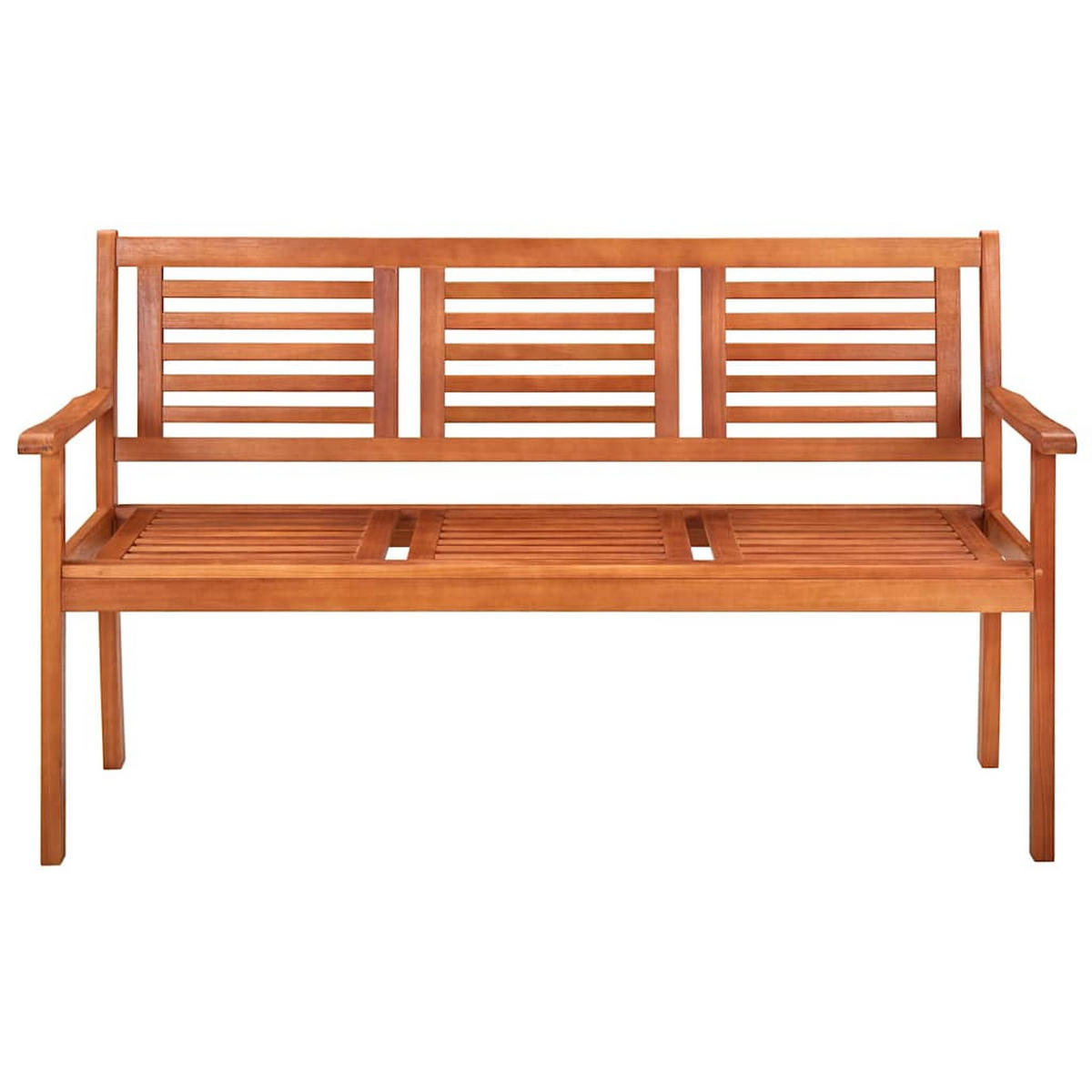 3-SITZER-GARTENBANK mit Auflage 150 cm Massivholz Eukalyptus - Taupe, Holz (150/89/60cm) - furnicato