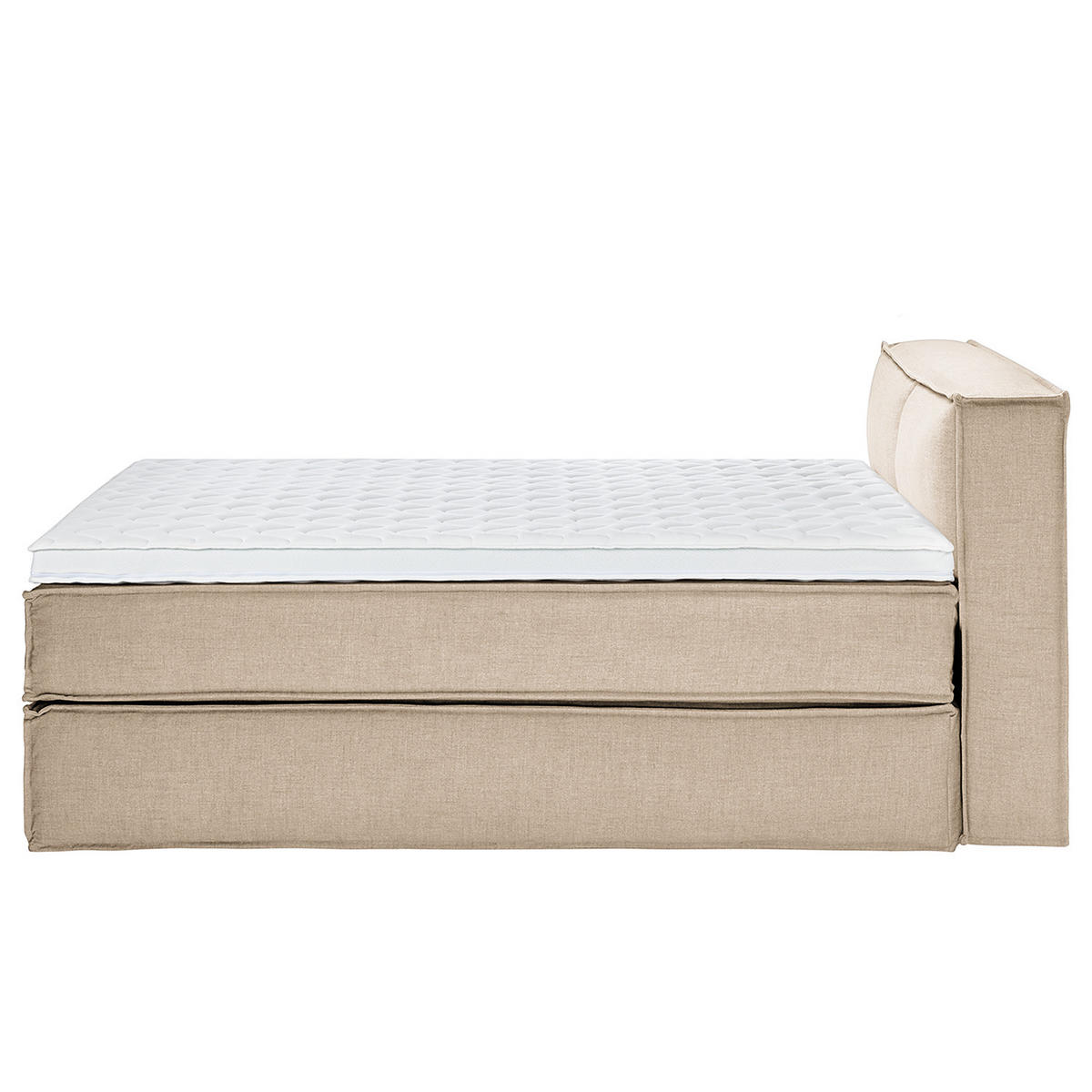 BOXSPRINGBETT mit Kopfteil - Premium - Beige, Textil (160/220cm) - home24