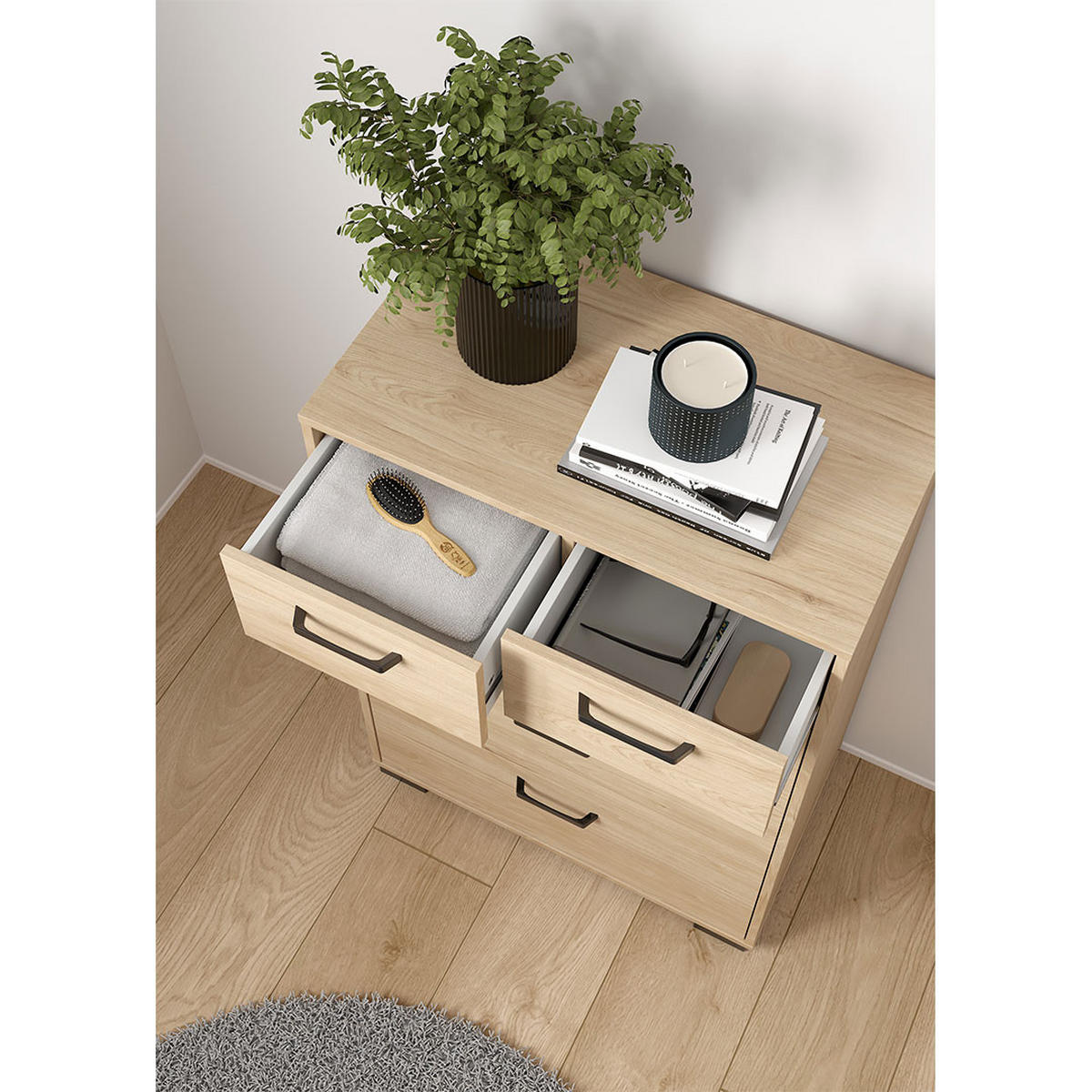 KOMMODE, Sofia, Eiche, Holzwerkstoff, 71 x 40 x 102 cm - Eichefarben, Holzwerkstoff (71/102/40cm) - ebuy24