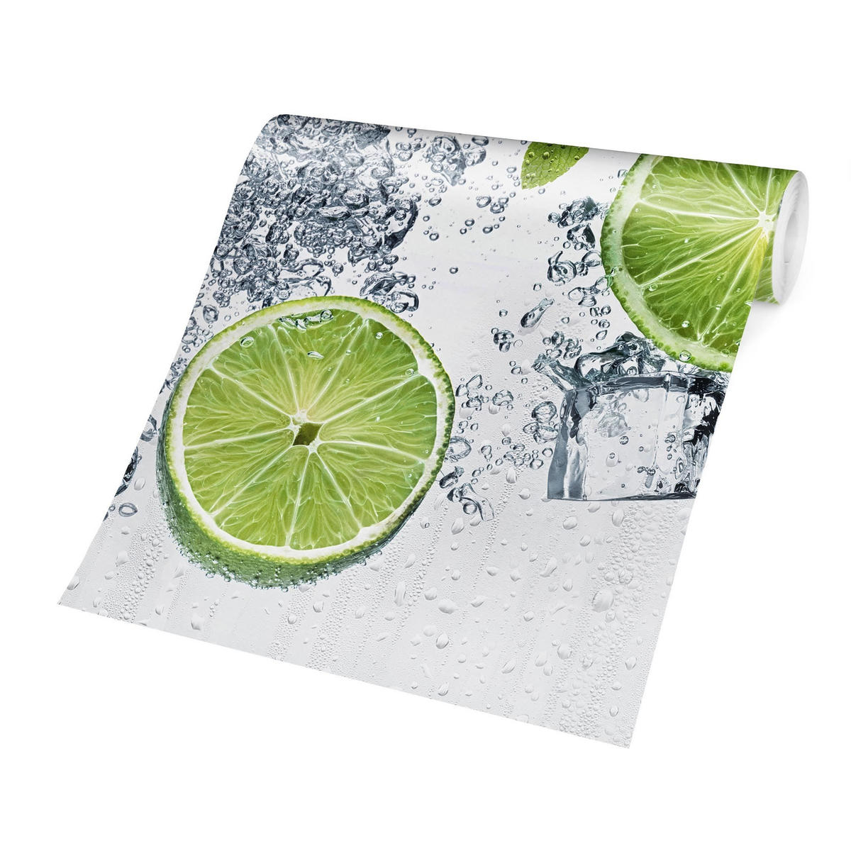 FOTOTAPETE Erfrischende Limette 432/290 cm - Weiß, Papier (432/290cm) - Bilderwelten