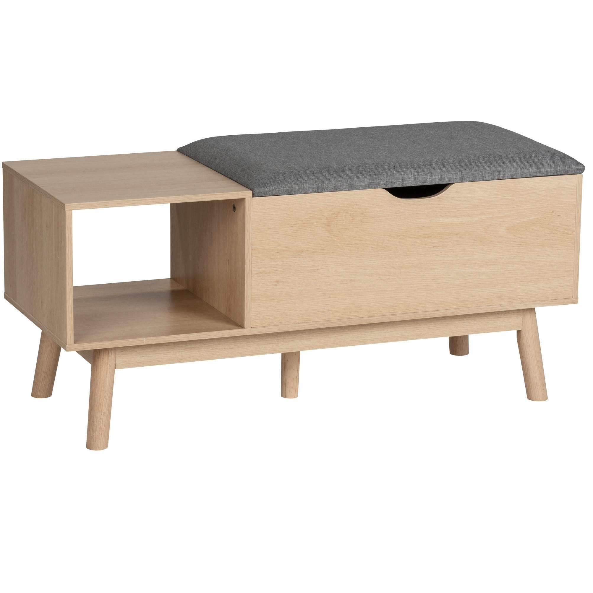 SCHUHREGAL Edda mit Sitzfläche und Stauraum - Braun, Holzwerkstoff (100/45/40cm)