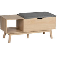 SCHUHREGAL Edda mit Sitzfläche und Stauraum - Braun, Holzwerkstoff (100/45/40cm)