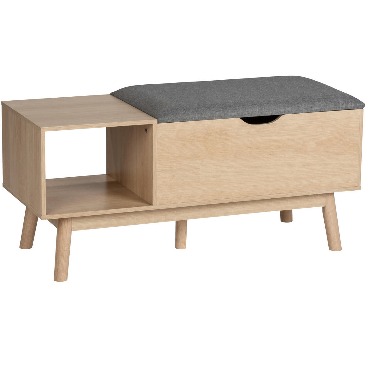 SCHUHREGAL Edda mit Sitzfläche und Stauraum - Braun, Holzwerkstoff (100/45/40cm)