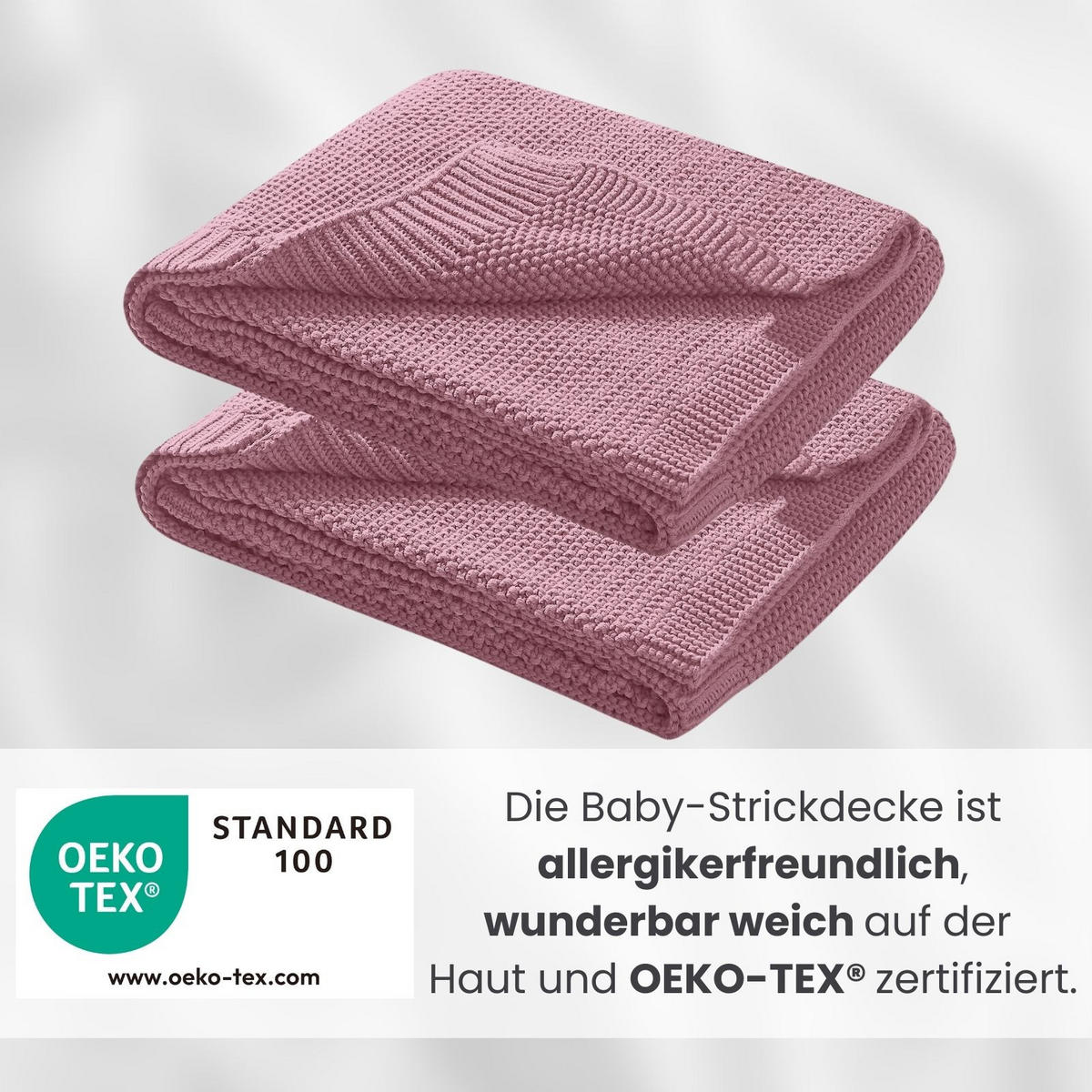 SCHMUSEDECKE 2er Set Strick rosa 70/100 cm - Pink, Textil (70/100cm) - wometo