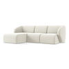 ECKSOFA Links Samt Stoff Beige - Creme/Schwarz, Holzwerkstoff/Kunststoff (248/166cm) - LaMiaSofa