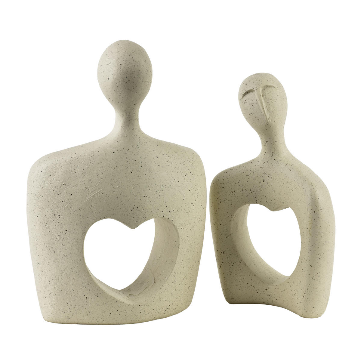 DEKORAČNÍ FIGURKY MANON, 2dílná, bežová, 13x20/9,5x16cm - béžová, plast (12/22/15cm) - Mondex