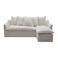 SOFA ohne Schlafmöglichkeit - 5 Personen - Stoff, Stoff - Beige, Weiß - - Beige/Weiß, Textil (260/97/165cm) - Vente-Unique