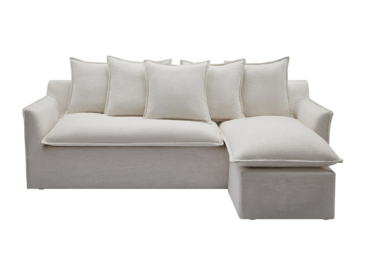ECKSOFA - Ecke wechselbar - melierter Stoff - Beige - PENIOLA - Beige, Textil (165/260cm) - Vente-Unique