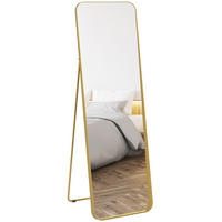 GANZKÖRPERSPIEGEL 160 x 50 cm Gewölbter Standspiegel, Gold - Goldfarben, Metall (50/160/6cm) - HOMCOM