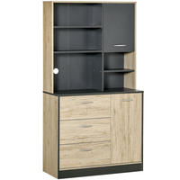 BUFFET DE-10992 2 Türen Eiche hell/Grau - Eichefarben, Holzwerkstoff (39/169/90cm) - ComfortXL