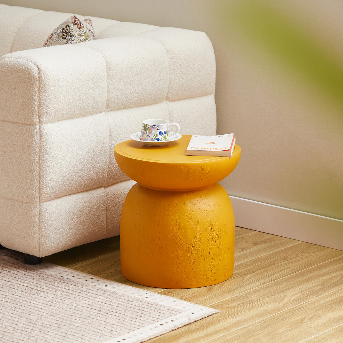 BEISTELLTISCH Rund Gelb 45 x 45 x 52 cm - Gelb, Metall (40/40/40.5cm) - Nordlys