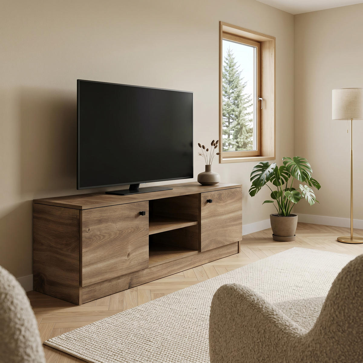LOWBOARD NESTOS 120/48,5/40 cm, Braun - Braun, Holzwerkstoff (120/48.5/40cm) - MASSENO
