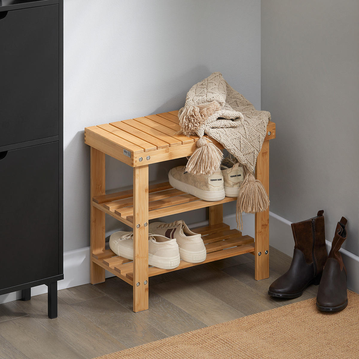 SCHUHREGAL Natur - Naturfarben, Holz (50/45/29cm) - SoBuy