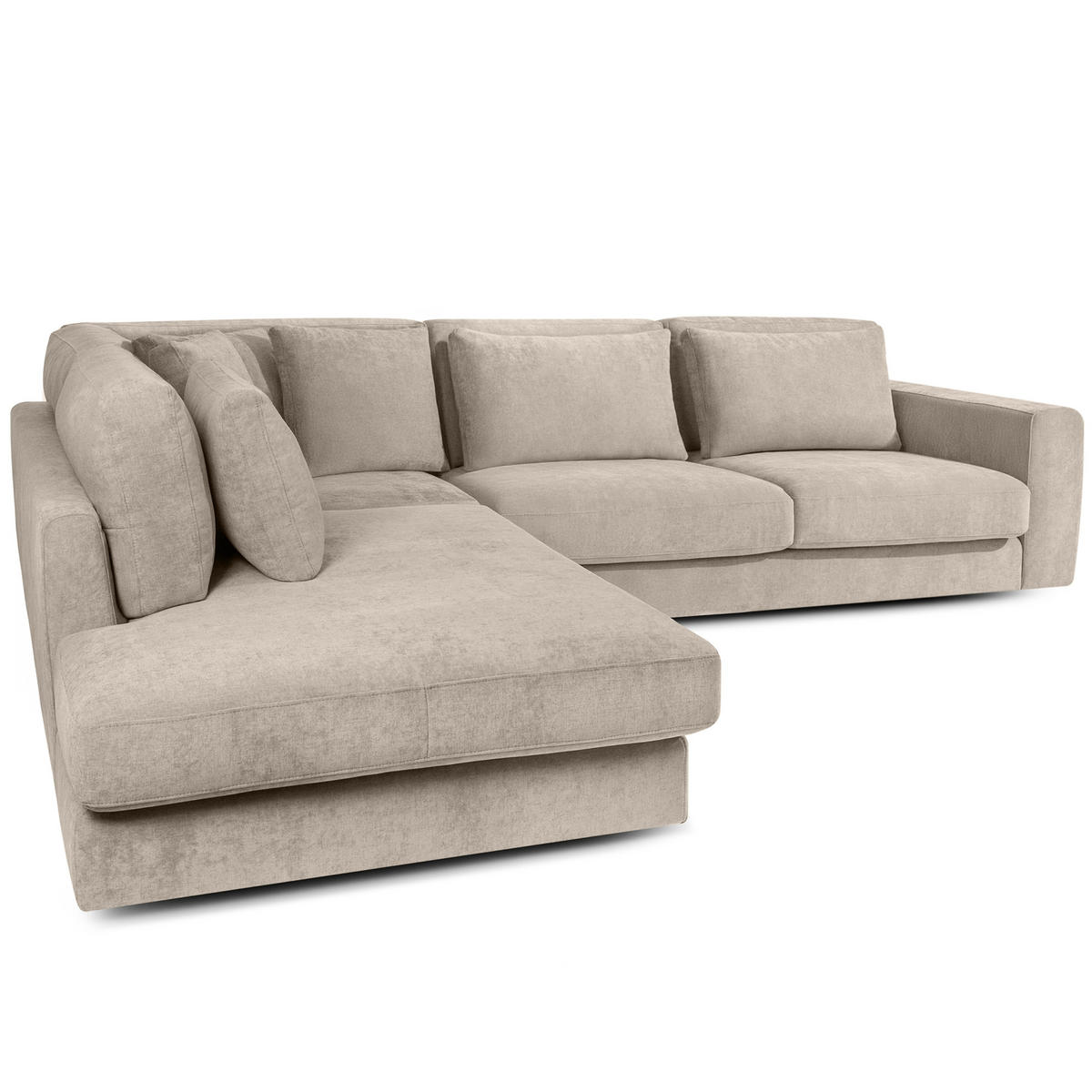 ECKSOFA links VERUS - Creme, Holz/Holzwerkstoff (297/248cm) - KONSIMO®