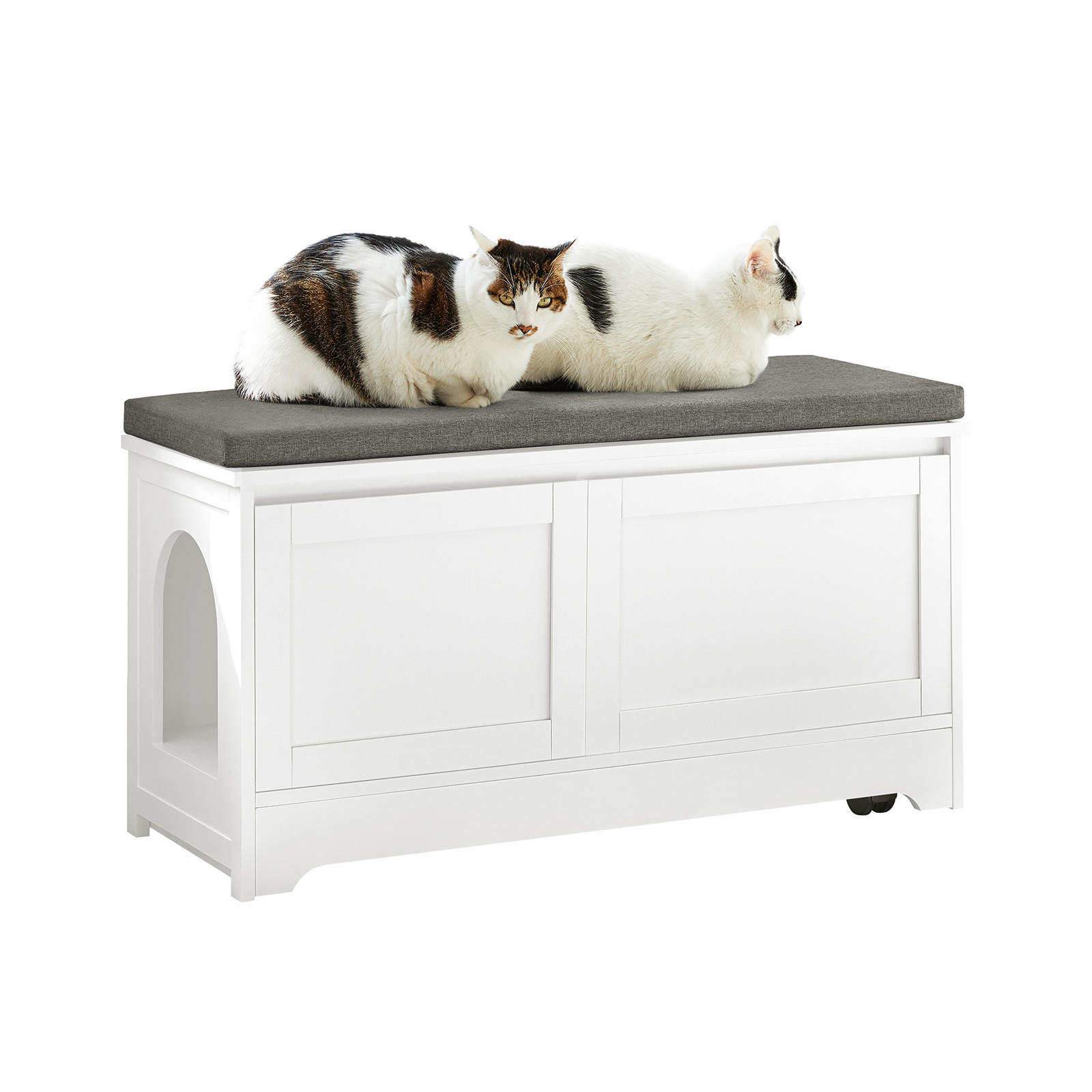 KATZENHAUS Weiß - Weiß, Holzwerkstoff/Metall (90/44/36cm) - SoBuy