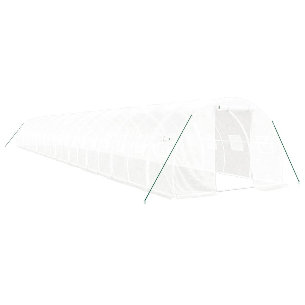 GEWÄCHSHAUS mit Stahlrahmen Weiß 60 m² 20x3x2 m - Weiß, Kunststoff (20/2/2000cm)