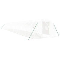 GEWÄCHSHAUS mit Stahlrahmen Weiß 60 m² 20x3x2 m - Weiß, Kunststoff (20/2/2000cm)