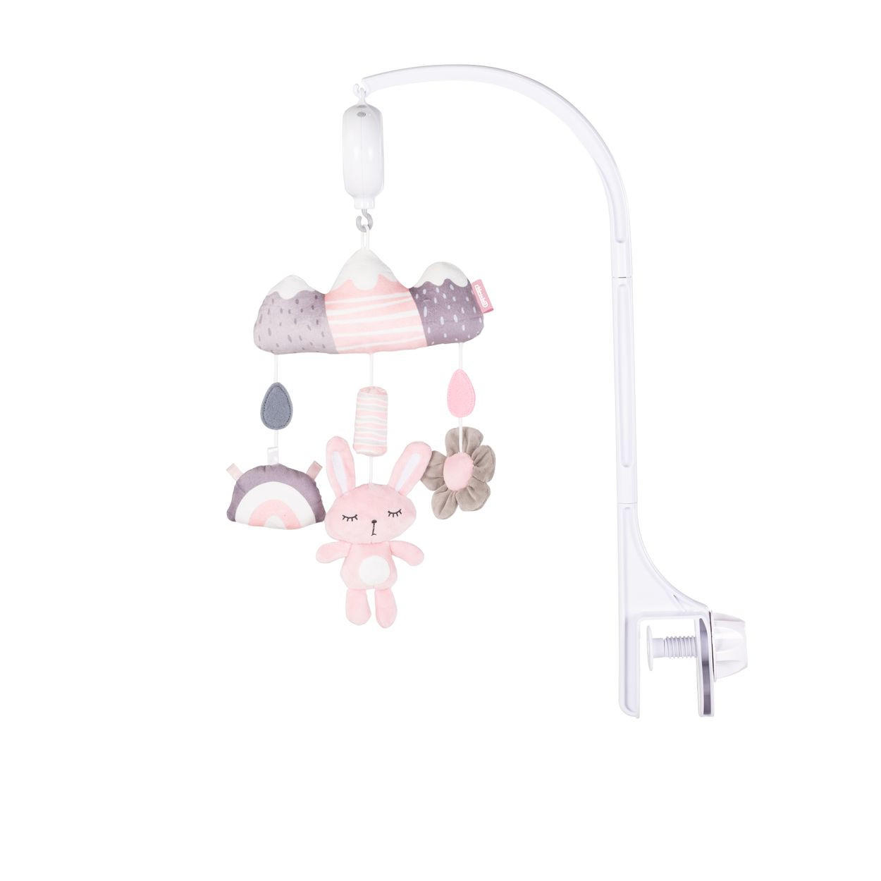 MUSIKMOBILE sleeping Rabbit rosa Lautstärkeregelung, Melodien, Regenbogen, 360° Drehung, ab Geburt - Rosa, Kunststoff (38/61/22cm) - Chipolino