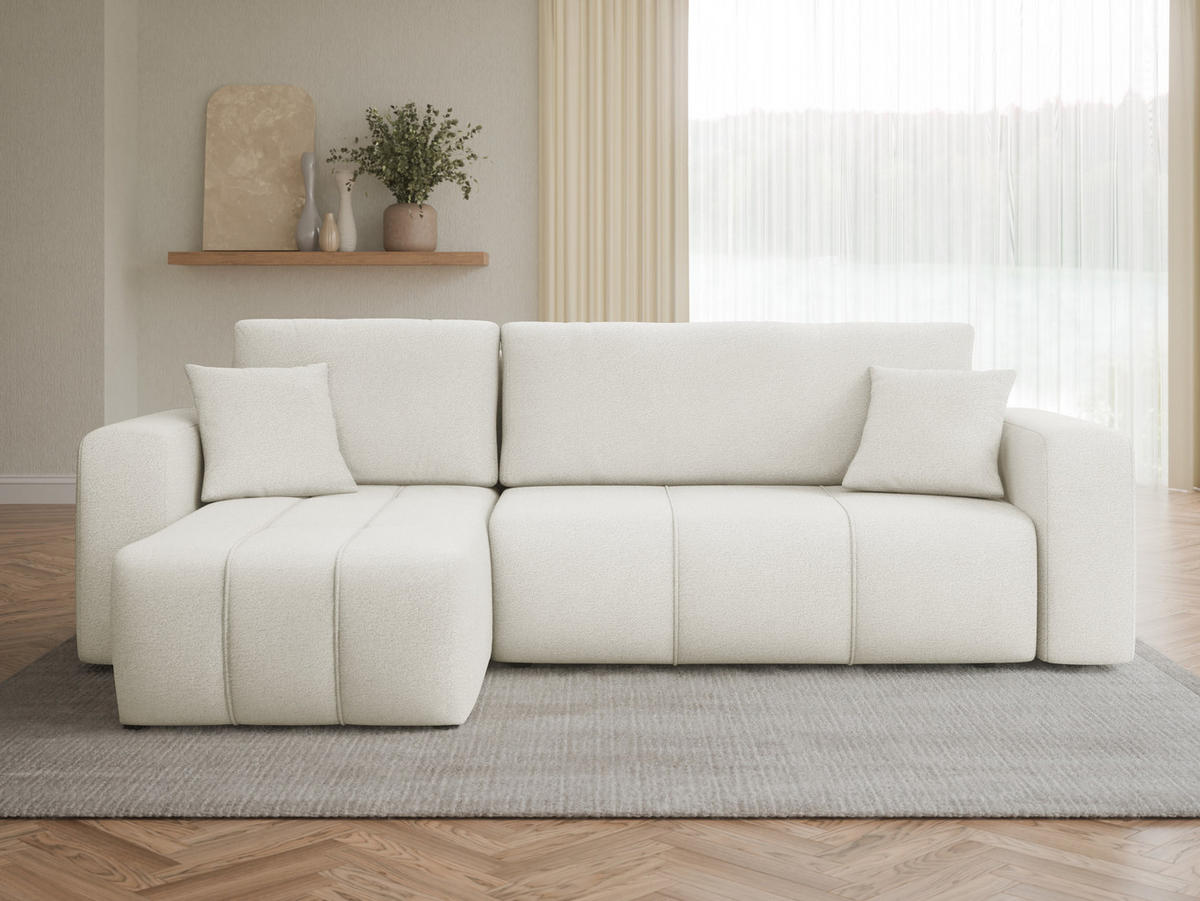 ECKSOFA Furyn - Schwarz/Naturfarben, Holz/Kunststoff (244/145cm) - MIRJAN24
