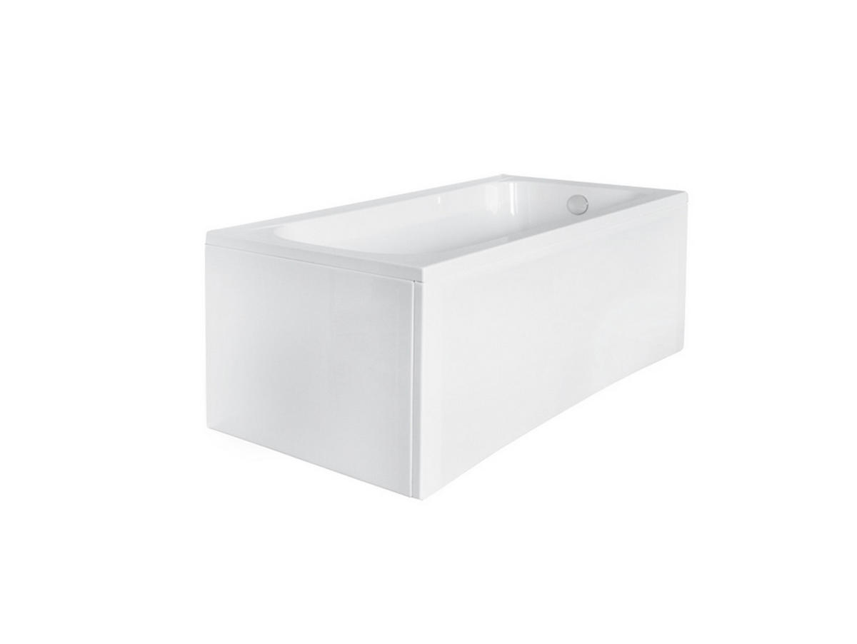 BADEWANNE Rechteck CONTINEA 140/70 mit Schürze Ablauf Füße - Weiß, Kunststoff (70/55.5/140cm) - bad land
