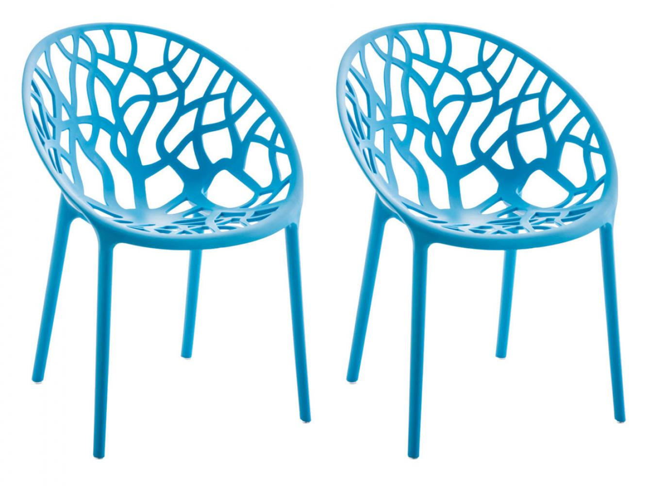 GARTENSTUHL 2er Set Kunststoff blau - Blau, Kunststoff (59/80/60cm) - CLP