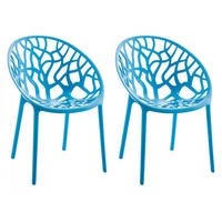GARTENSTUHL 2er Set Kunststoff blau - Blau, Kunststoff (59/80/60cm) - CLP