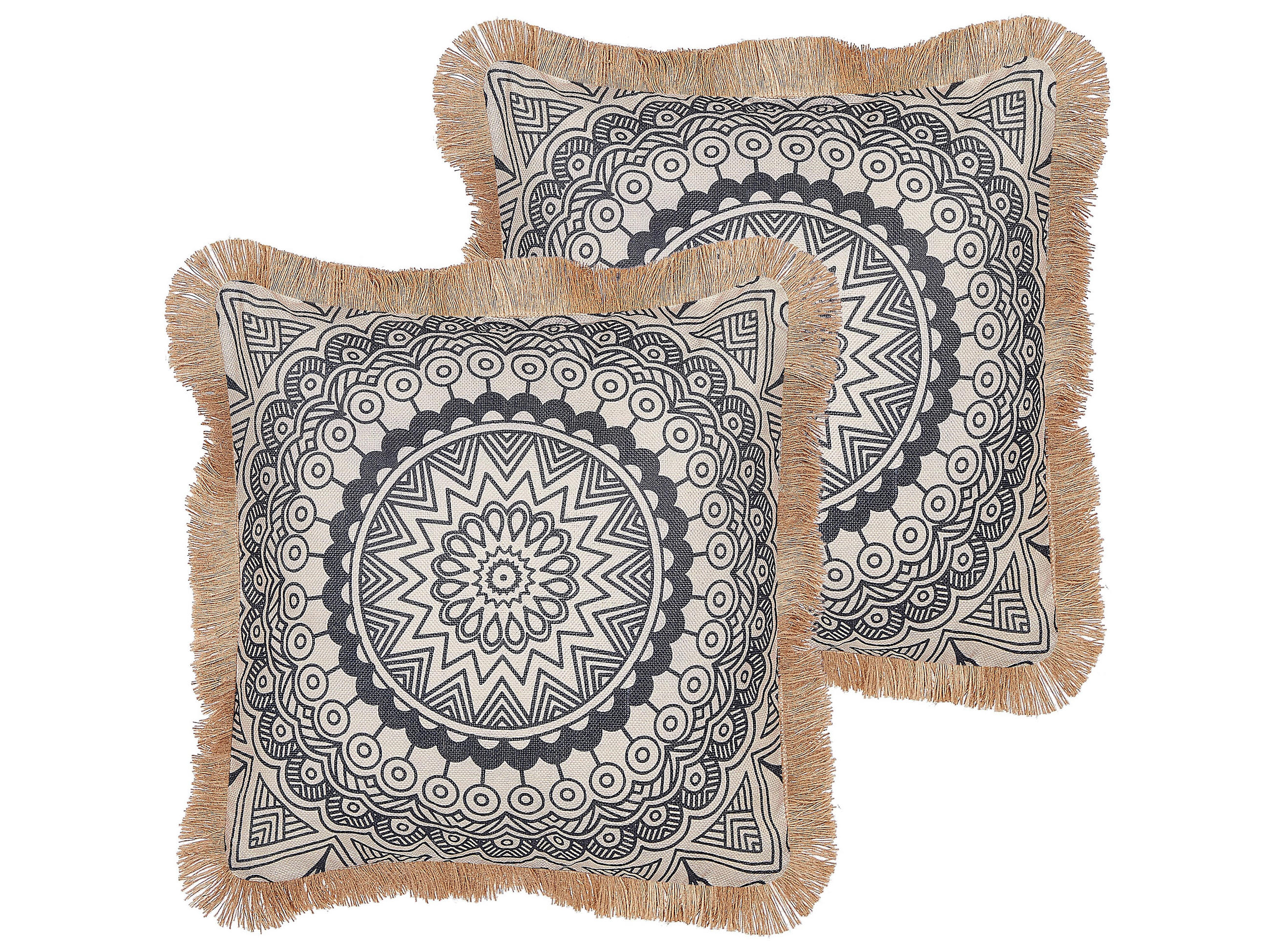 DEKOKISSEN 2er-Set Beige 45/7 cm Agrimony - Beige, Textil (45/7cm) - Beliani