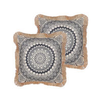 DEKOKISSEN 2er-Set Beige 45/7 cm Agrimony - Beige, Textil (45/7cm) - Beliani