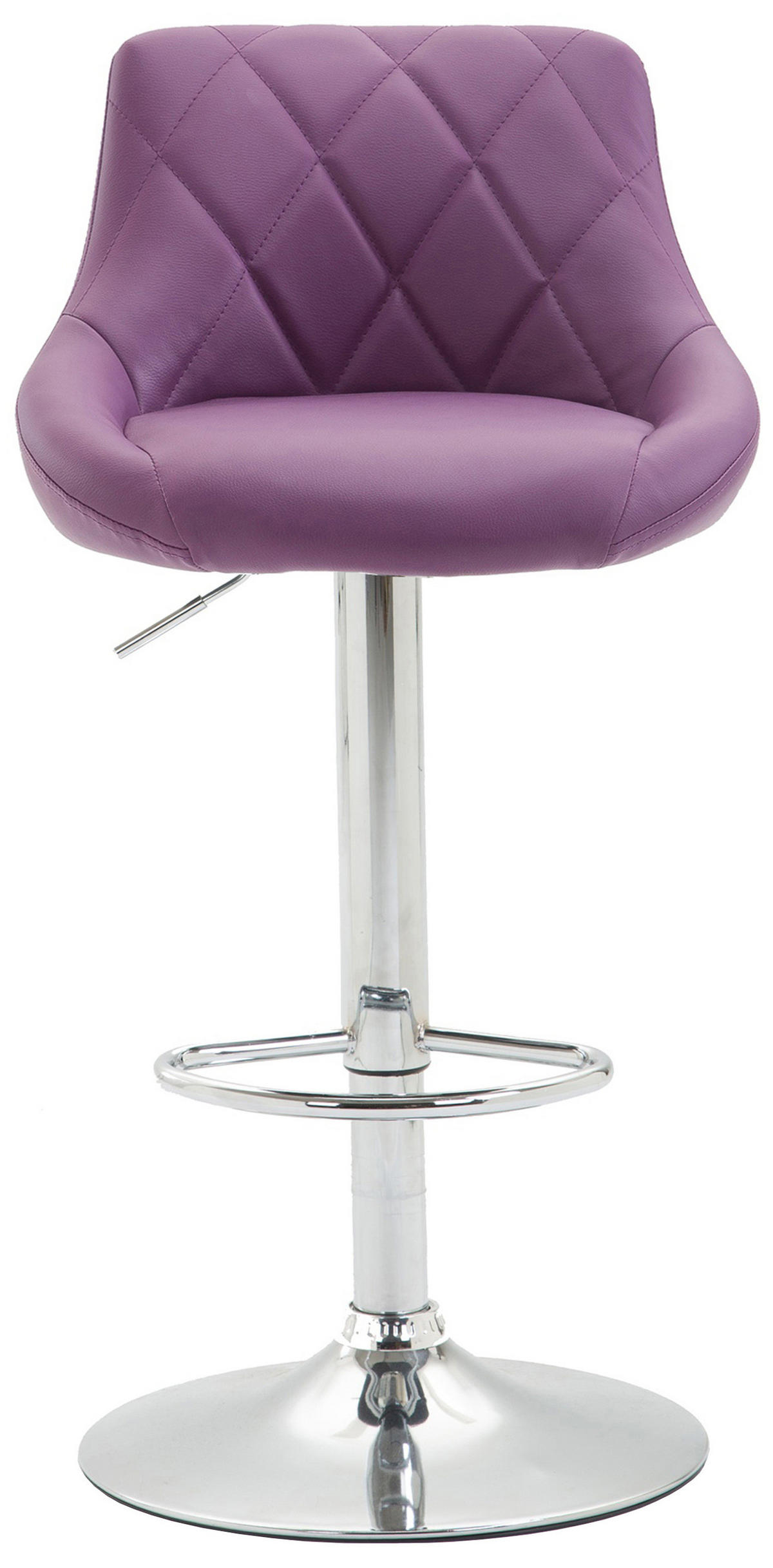 BARHOCKER Lazius, 2er Set, Gestell Metall in Chromoptik, Kunstleder Lila - Chromfarben/Lila, Kunststoff/Textil (46/100/49cm) - TPFLiving