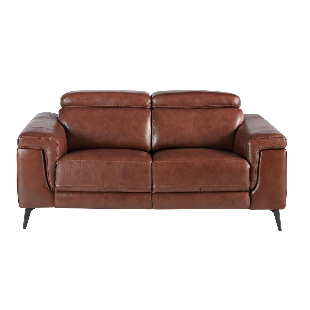 SOFA 2-Sitzer Relaxsofa aus braunem Leder 170/103/99 cm - Schwarz/Braun, Leder (170/99/103cm) - ANGEL CERDA