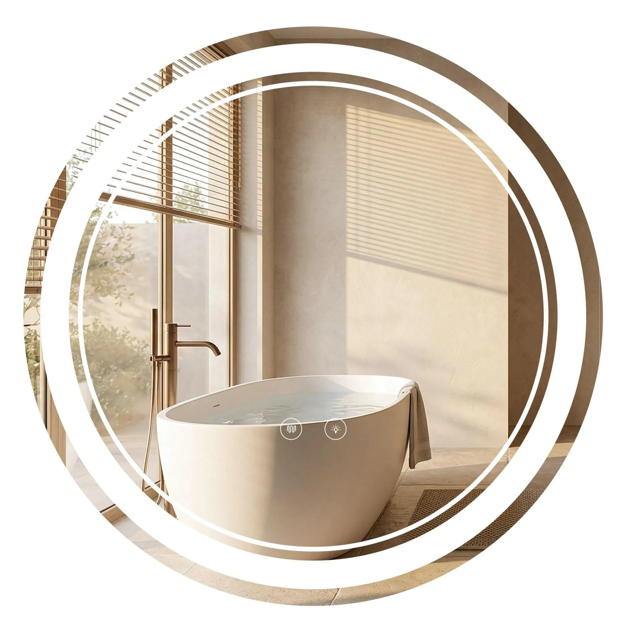 SPIEGEL Rea Led Soft 80 - Transparent, Glas (80/80/2.5cm) - REA