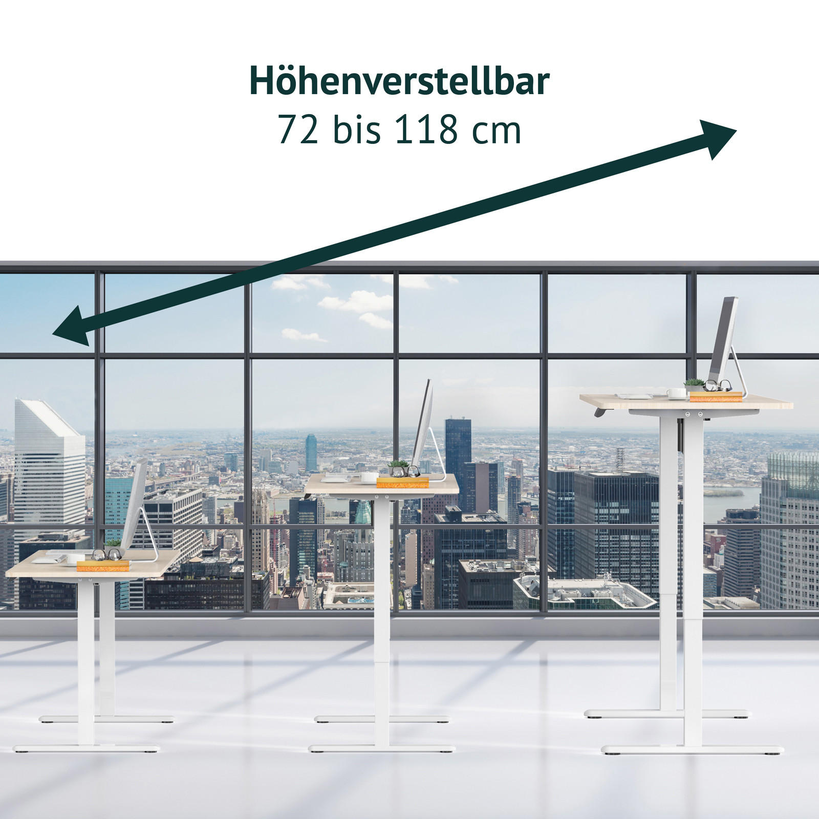 SCHREIBTISCHGESTELL Jiri weiß - Weiß, Metall (58.5/135/118cm) - SVITA