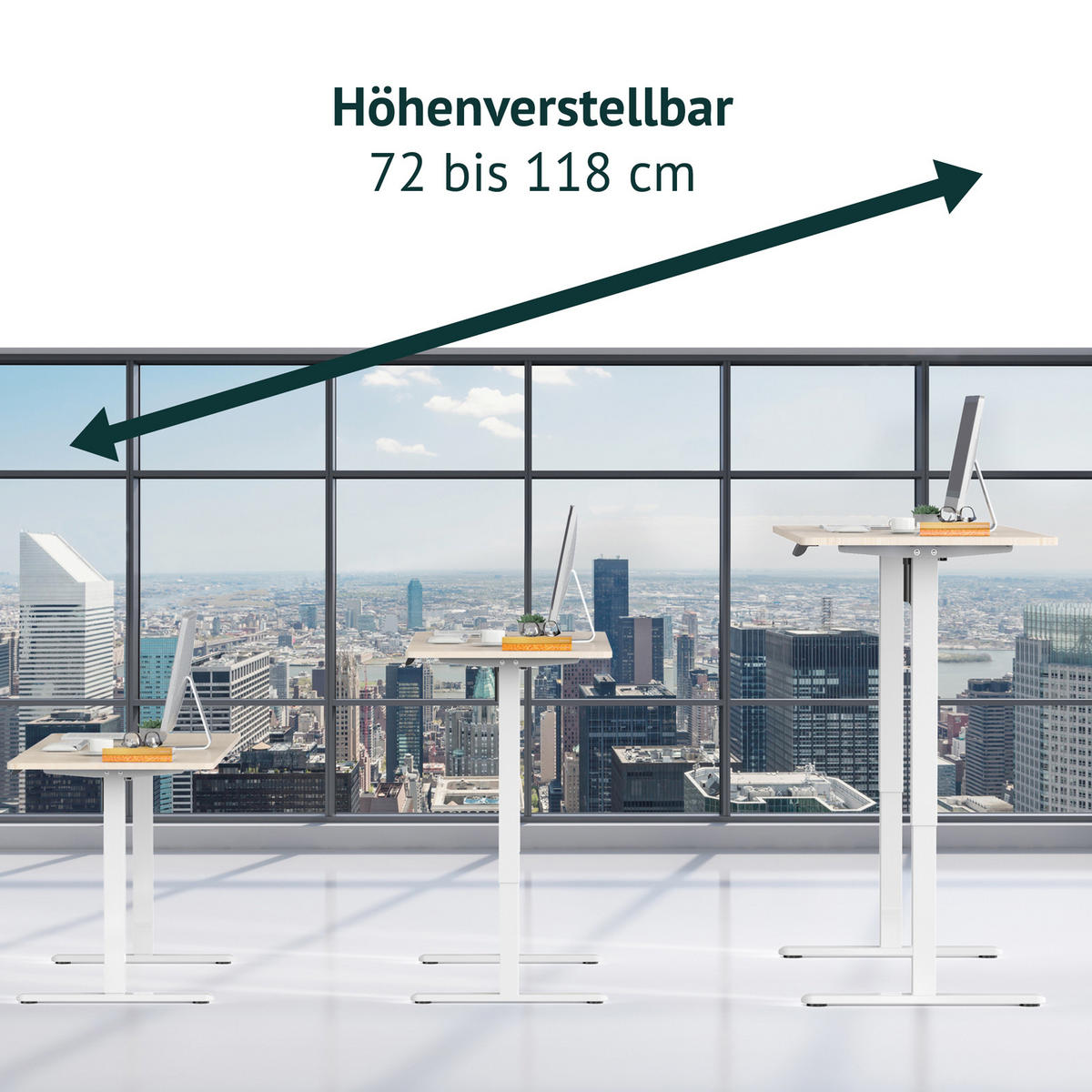 SCHREIBTISCHGESTELL Jiri weiß - Weiß, Metall (58.5/135/118cm) - SVITA