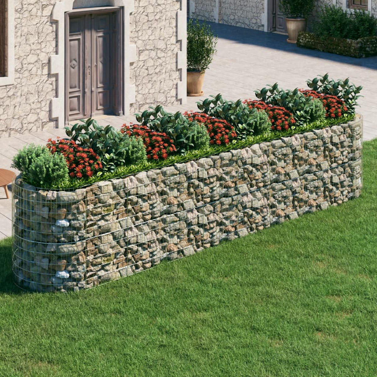 GABIONEN-HOCHBEET Verzinktes Eisen 500x100x100 cm - Silberfarben, Metall (100/100/500cm) - furnicato