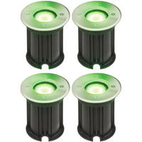 LED BODENEINBAUSPOT Edelstahl Silber 4er Set - Silberfarben, Glas (11/11/12.3cm) - Globo Lighting