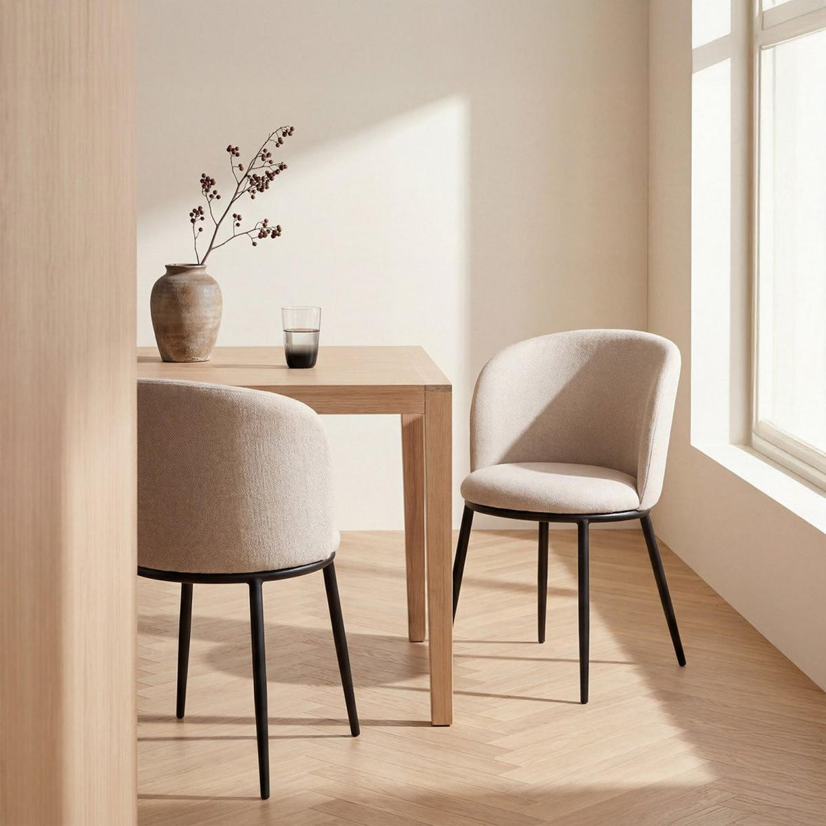 ESSZIMMERSTUHL Nolan Beige 51 cm x 80 cm 2er-Set - Beige, Textil (51/80/57cm) - Klast Home