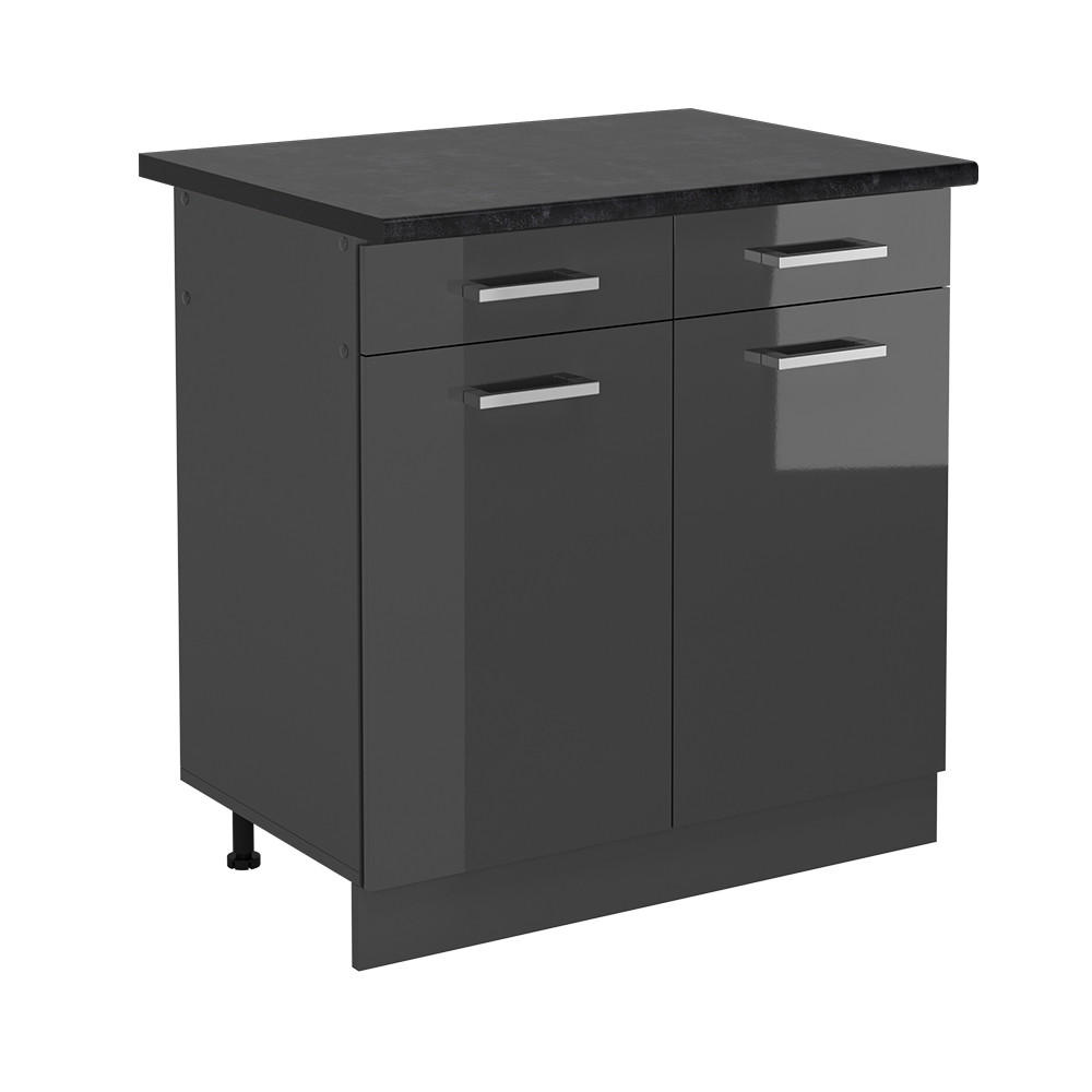 KÖKSUNDERSKÅP R-Line Antracit högblank 80 cm , AP Antracit Svart högglans, Antracit 81.6/80/60 cm