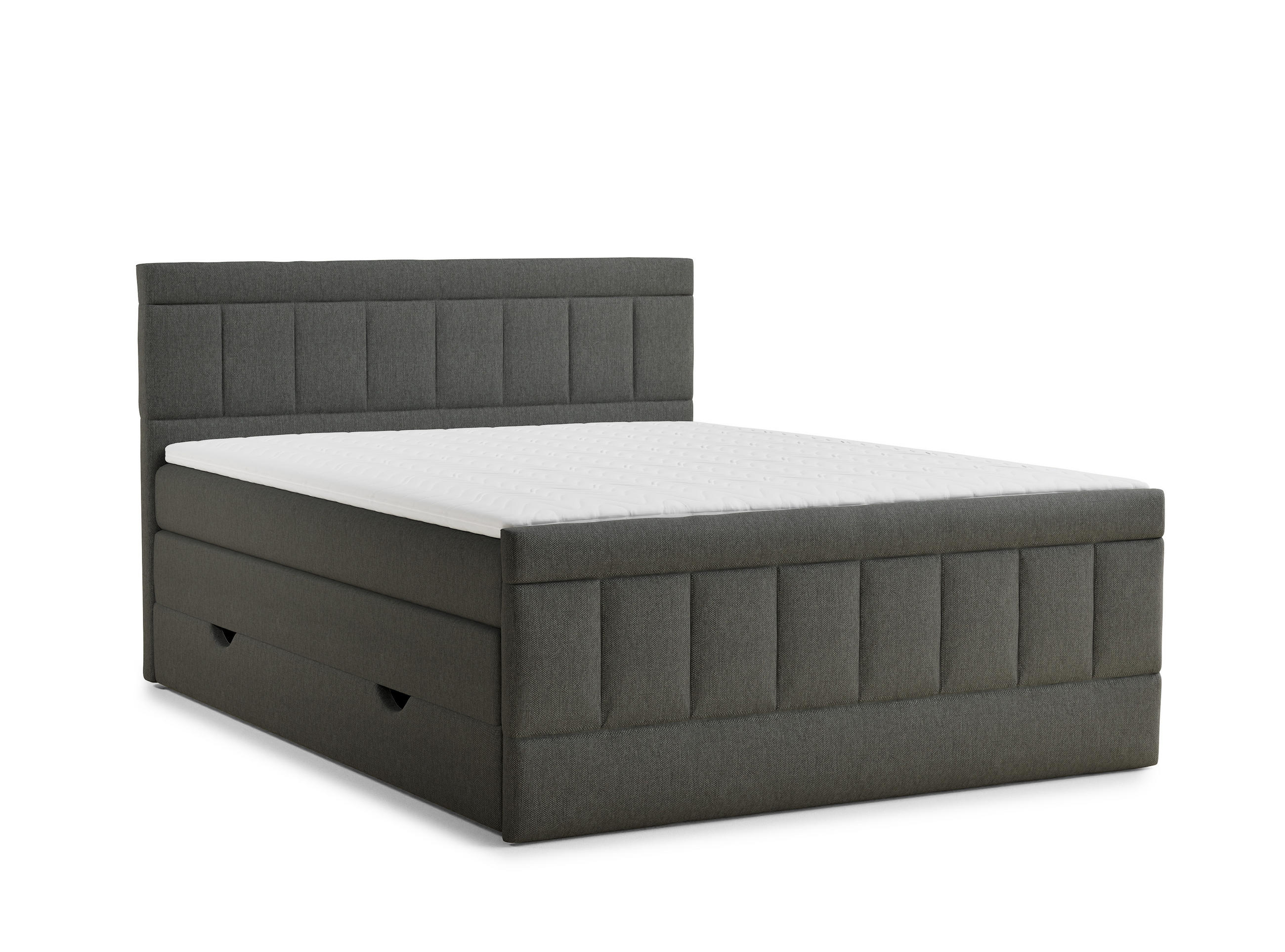 BOXSPRINGBETT Caya 160/200 cm, in Graphit, Bettkasten, Matratze, Topper - Schwarz/Graphitfarben, Holz/Holzwerkstoff (160/200cm) - Maison de Reve
