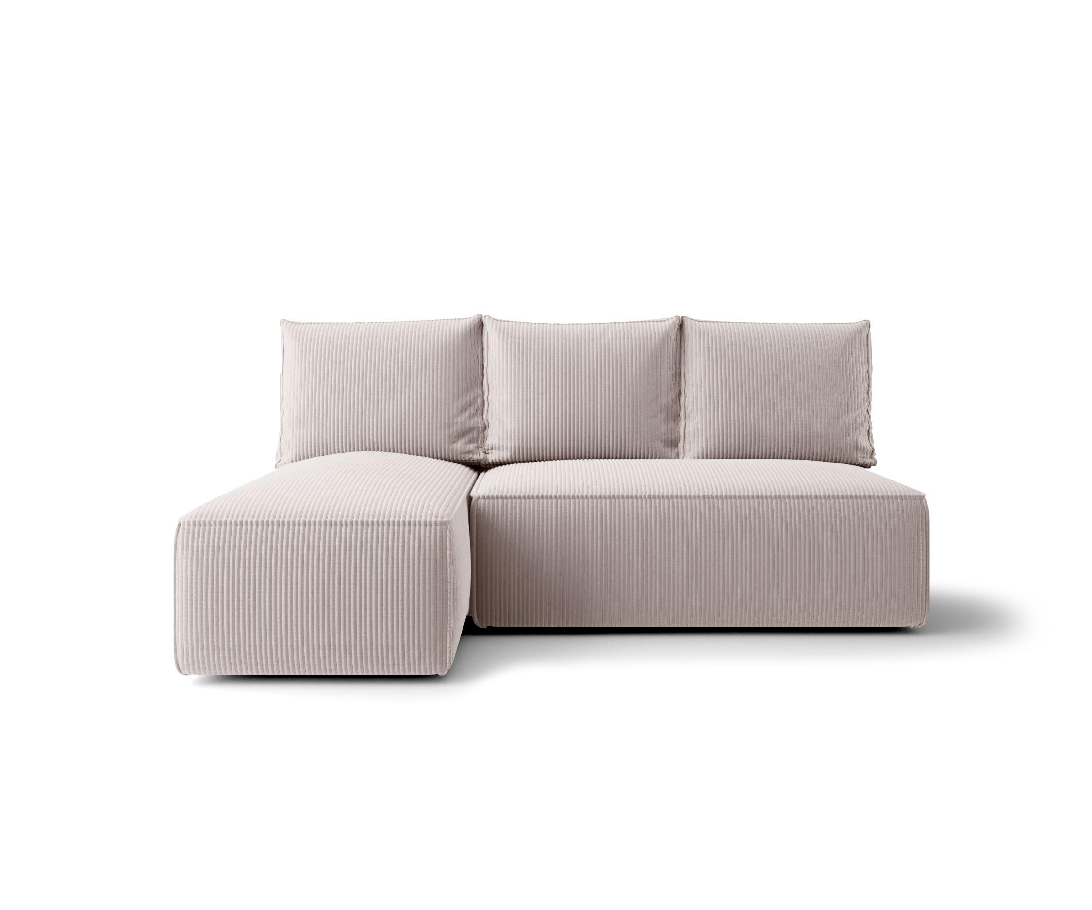 ECKSOFA mit Schlaffunktion SAVIO MINI Poso 100 Links - Ecru, Textil (200/140cm) - Bedante