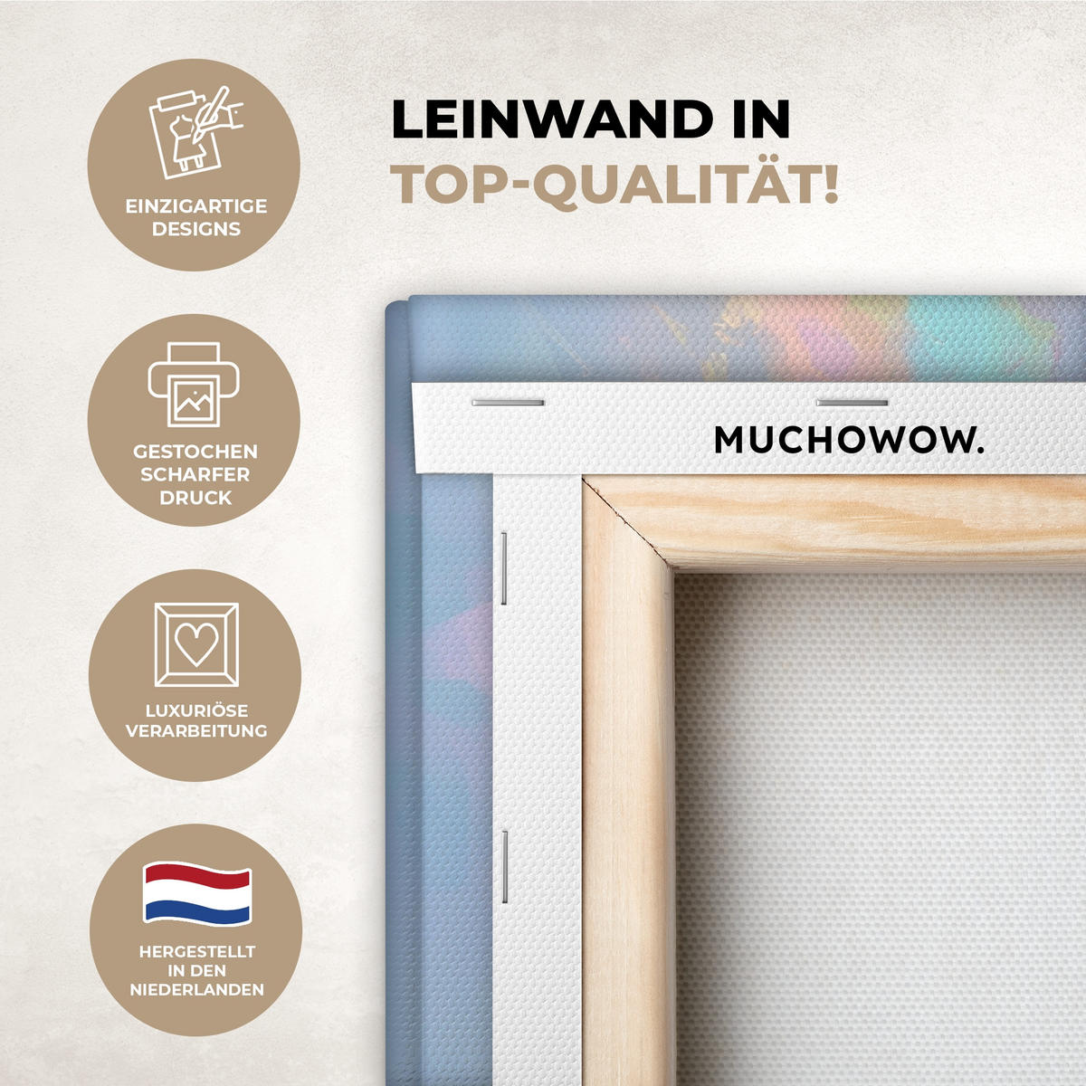 LEINWANDBILD Tulpen - Rosa Akzente - Blau Wandbild 40x30 cm - Pastellblau, Textil (40/30cm) - MuchoWow