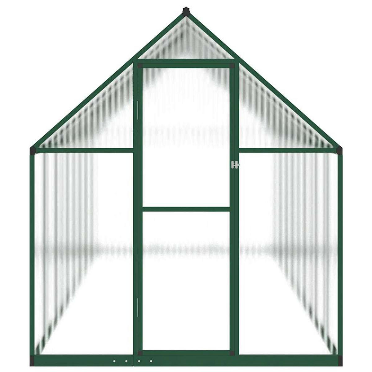 GEWÄCHSHAUS mit Fundamentrahmen Grün 445x169x195 cm Aluminimum - Grün, Metall (169/195/445cm)