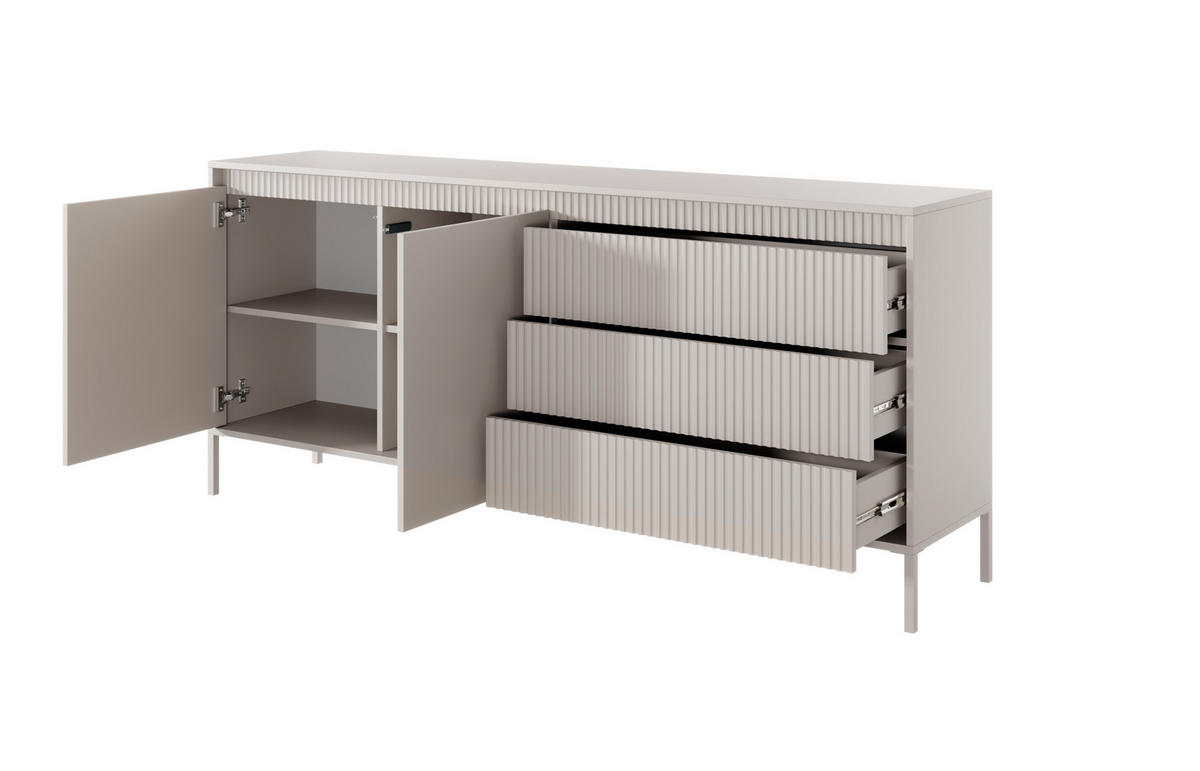 KOMMODE Beige Senso 187/81 cm - Beige, Holzwerkstoff (188/81/39cm) - Bettso