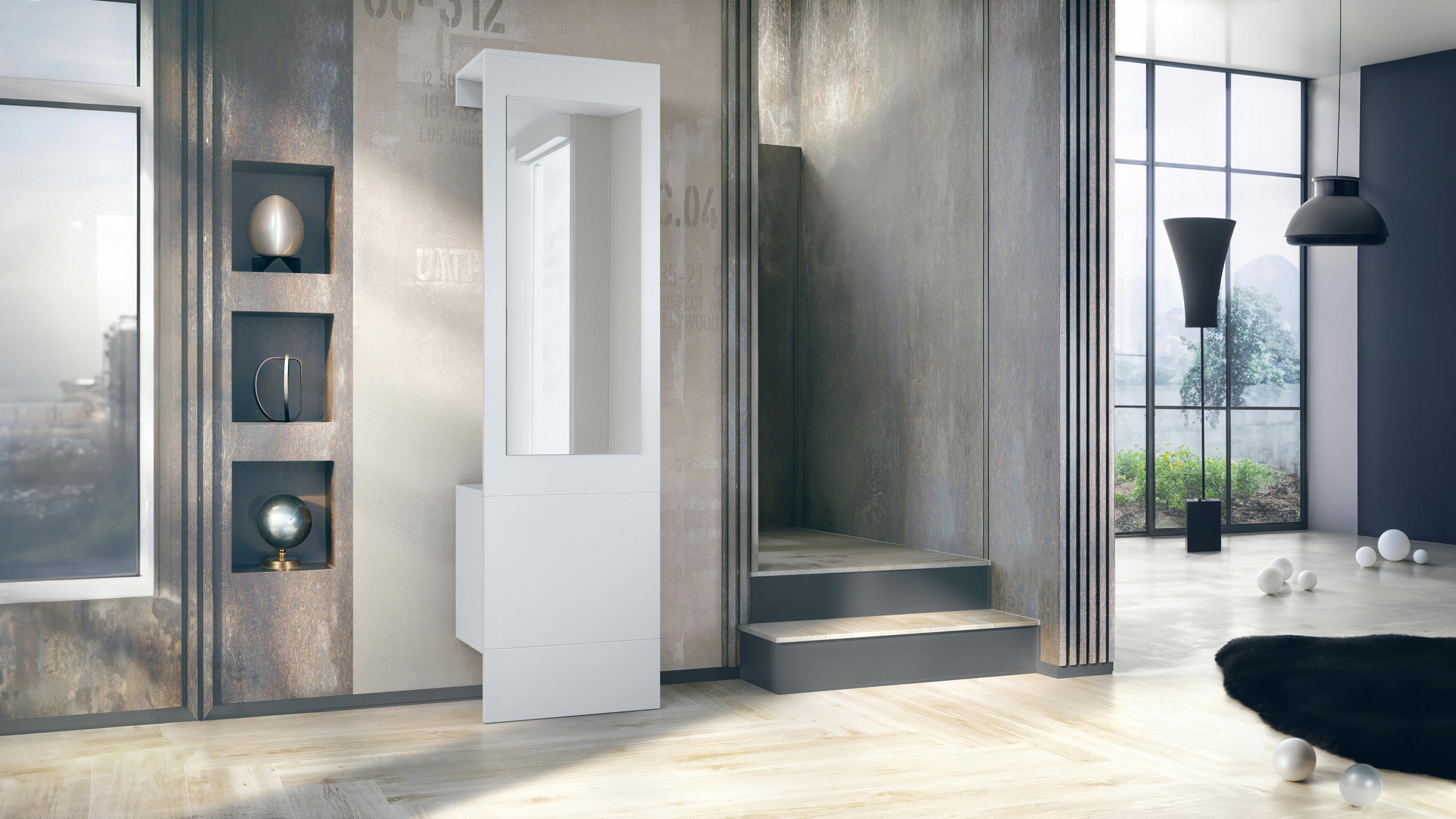 GARDEROBE Carlton Weiß matt - Weiß, Holzwerkstoff (52/193/35cm) - Vladon